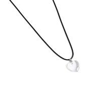 Xuancai Collier vert européen en pierre naturelle avec pendentif en forme de cœur - Longue corde cirée - Bijoux d'amours - Pendentif en forme de cœur - Bijoux en corde cirée, taille unique, Comme