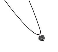 Xuancai Collier vert européen en pierre naturelle avec pendentif en forme de cœur - Longue corde cirée - Bijoux d'amours - Pendentif en forme de cœur - Bijoux en corde cirée, taille unique, Comme