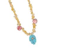 Xuancai Élégant collier de main de Fatma symbolisant la protection et la chance dans un ton élégant avec des pierres naturelles robustes - Collier symbole de protection, taille unique, Comme décrit
