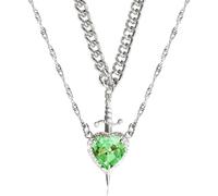 Xuancai Ensemble de colliers uniques en forme de cœur et d'épées représentant la force intérieure et la bravoure pour les couples ou les amis comme cadeau mystérieux collier à breloques, taille unique