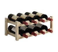 Xuancai Étagère à vin décorative en bois massif pour la maison - Petit présentoir moderne minimaliste - Treillis rouge - Support à vin en bois