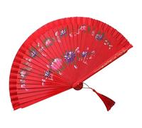 Xuancai Éventail de danse espagnole à double motif de flamenco avec illustration florale en soie pliable