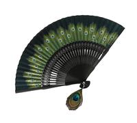 Xuancai Éventail pliant élégant vintage chinois en bois pour mariage, danse, fête et spectacle de scène