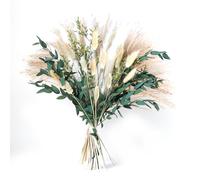 Xuancai Fleur séchée faite à la main avec phragmites Communis et queue de lapin pour arrangement de styles de fermes et cadeau stable Bouquet de queue de lapin