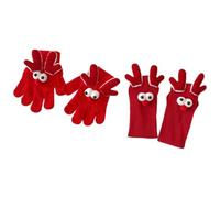 Xuancai Jolis gants sur le thème de Noël pour l'hiver et les fêtes de fin d'année, pour adultes et enfants, unisexe, Chaussettes gants rouges pour, taille unique