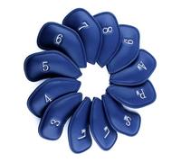 Xuancai Lot de 12 housses de protection en cuir PU imperméable pour club de golf - Accessoires cadeaux pour golfeurs - Housse de protection en polyuréthane souple et durable