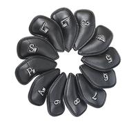 Xuancai Lot de 12 housses de protection en cuir PU imperméable pour club de golf - Accessoires cadeaux pour golfeurs - Housse de protection en polyuréthane souple et durable