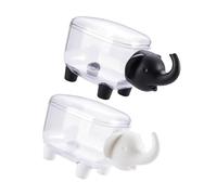 Xuancai Lot de 2 boîtes de rangement en plastique transparent anti-poussière pour boules de coton, cotons-tiges, accessoires de comptoir de salle de bain