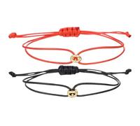 Xuancai Lot de 2 bracelets de couple avec perles porte-bonheur faites à la main - Taille réglable - Bracelet tressé en corde tressée - Accessoires de voyage, taille unique, Comme décrit