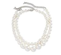 Xuancai Lot de 2 colliers de perles pour fête, bijoux de fête, bijoux de cou, convient pour un look tendance, polyvalent
