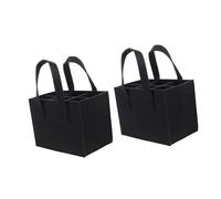 Xuancai Lot de 2 supports de bouteille de vin en feutre avec base renforcée 6 compartiments pour bière, champagne, pour fêtes, célébrations, porte-bouteilles de vin en feutre avec séparateurs, Noir