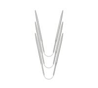 Xuancai Lot de 3 aiguilles à tricoter circulaires droites en acier inoxydable avec fil 2 mm/2,5 mm/3,5 mm/4 mm/4,5 mm/5 mm pour débutant