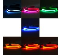 Xuancai Lot de 4 laisses lumineuses pour chien rechargeables et imperméables en nylon pour une visibilité nocturne et une sécurité pour toutes les tailles d'animaux de compagnie, orange