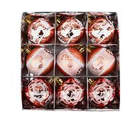 Xuancai Lot de 9 boules de Noël à suspendre dans une boîte cadeau pour sapin de Noël, maison, fête, chambre à coucher, décoration d'intérieur et d'extérieur