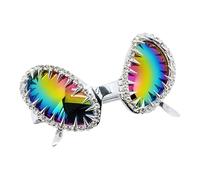 Xuancai Lunettes de soleil fantaisie alien avec monture à rivets, lunettes de protection solaire populaires pour un usage quotidien, vacances, hip-hop, danse, photographie de rue, Couleur du cadre