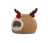 Xuancai Niche pour chat d'intérieur de petite à grande taille pour chat, coussin amovible lavable, tente de renne de Noël douce