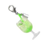 Xuancai Porte-clés tendance pour petit gobelet avec breloque en forme de fruit et baume à lèvres - Accessoire pour sac à main pour femme, Vert, taille unique