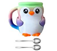 Xuancai Support amusant en forme de pingouins avec manchon isolé intégré dans un tiroir de rangement et des cuillères, organiseurs à dessert, décoration d'intérieur, gadget de cuisine