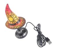 Xuancai Veilleuse magique en forme de chapeau de magicien alimentée par USB - Lampe de table mystérieuse en forme de chapeau de sorcière - Décoration de salon ou de chambre à coucher - Veilleuse