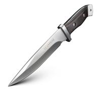 XUANFENG Couteau Outdoor Survival avec étui en cuir, Bushcraft tranchant chasse Camping Robuste, manche en bois