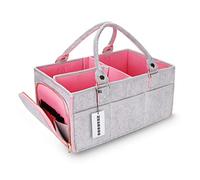 XUANGUO Panier à langer extra large pour chambre d'enfant, sac de rangement portable pour table à langer et voiture, cadeau de naissance pour nouveau-né (rose)