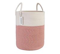 XUANGUO Panier à linge en corde de coton pour vêtements, panier de rangement tissé pour salon, chambre à coucher, style bohème, grands paniers en corde pour couverture, jouets, oreillers, serviettes,