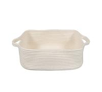 XUANGUO Panier de rangement rectangulaire en corde de coton tissée avec poignées pour organiser les étagères, les placards, les jouets et les petits chats, chiens, animaux domestiques, panier cadeau