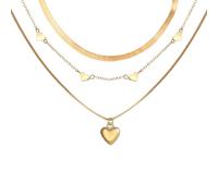 xuanhang Colliers plaqués or pour femme - Tendance - Délicat - Ne ternit pas - En or 14 carats - Ensemble de colliers ras du cou à breloques pour femme, Zinc, Zircone cubique