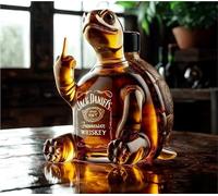 Xuanning Store Carafe À Whisky, Verre À Whisky Personnalisé, Le Corps de La Bouteille Est : Tête de Loup, Hibou, Canard, Tortue, Aigle, Bouledogue et Autres Animaux Comme Prototypes Créatifs, Fait À L