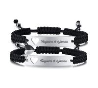 XUANPAI Bracelet Connecté Couple Amoureux - Je t'aime Magnétique en Commun pour 2 - Cadeau pour Couples, Soeurs, Amis, Famille - Anniversaire, Noël