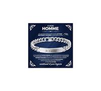 XUANPAI Bracelet Homme - Gravure Je t'aime Chaîne Gourmette Classique en Acier Inoxydable Argent 21,5 cm