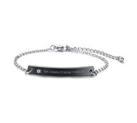 XUANPAI Bracelet Identification Medicale pour Femmes, Bracelet d'urgence Personnalisé en Acier Inoxydable Nom ID Bracelet SOS Bijoux,Bracelet Femme Gravure Gratuite