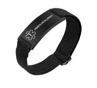 XUANPAI Bracelet Médical Personnalisé pour Homme Femme - Bracelet d'identification Élastique Gravé - Bracelet d'Alerte Médicale d'urgence Réglable - Bracelet SOS pour Allergies et Maladies