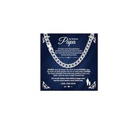 XUANPAI Cadeau pour fils - Collier pour homme - Chaîne cubaine en acier inoxydable - Collier hip-hop pour homme et garçon - Cadeau d'anniversaire pour fils - 6 mm - 50 cm, 45cm-6MM, Acier inoxydable