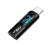 Xuanxi Adaptateur d'extension de type C mâle vers femelle - Adaptateur de poche - Testeur de puissance de type C - Affichage LED 240 W - Pour téléphone 15/16