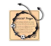 Xuanxi Breloque crucifix en bois fabriquée à la main pour homme - Perles en bois naturel - Cordon tressé noir - Bijoux inspirés du sport - Cadeau idéal - Accessoire de fitness pour homme, taille