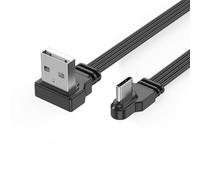 Xuanxi Câble de données USB vers type C - Charge rapide 2 A - Haute vitesse 480 Mbps - Synchronisation de données - Pliable à 90° - Connecteurs à tête droite