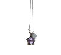 Xuanxi Chaîne de clavicule porte-bonheur à quatre feuilles en acier inoxydable - Bijoux pour elle et lui - Design poli - Élégant collier d'herbe - Cadeau idéal, taille unique, Comme décrit, Comme