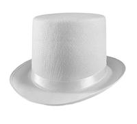Xuanxi Chapeau haut de forme jazz Fedora chapeau melon chapeau jazz porc tarte chapeau jazz chapeau fedora à paillettes chapeau haut-de-forme Ringmaster chapeau, 13 cm de haut, blanc, 2-3
