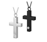 Xuanxi Lot de 2 colliers urnes funéraires en forme de croix pour animal domestique avec stockage de cendres pour commémorer un moment précieux
