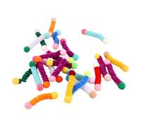 Xuanxi Lot de 24 jouets à double extrémité pour chats avec bandes douces et balle colorée en peluche pour chaton actif d'intérieur