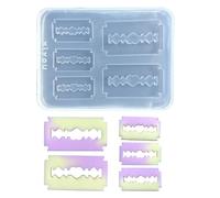 Xuanxi Moule en silicone, lame de rasoir en silicone creux pour remplissages de shaker, moules en silicone pour résine époxy