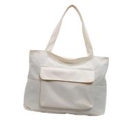 Xuanxi Sac à bandoulière spacieux en nylon pour le travail, les trajets occasionnels, avec plusieurs poches et sangle confortable en nylon, beige, One Size
