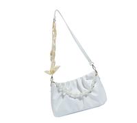Xuanxi Sac à main créatif plissé avec poignée en forme de nuage et fausses perles, sac à main léger pour femme, sac de soirée