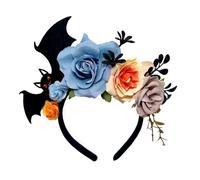 Xuanxi Serre-tête chauve-souris pour Halloween - Accessoire de costume élégant - En résine - Léger - Pour les fêtes, les jeux de rôle - Coiffe de chauve-souris - Rose