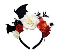 Xuanxi Serre-tête chauve-souris pour Halloween - Accessoire de costume élégant - En résine - Léger - Pour les fêtes, les jeux de rôle - Coiffe de chauve-souris - Rose