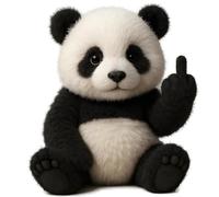 XUANXUANQZ Adorable Peluche Doigt d'honneur, Petite Peluche Doigt d'honneur, pour Le Bureau Et La Maison (Pandas)