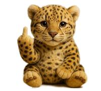 XUANXUANQZ Adorable Peluche Doigt d'honneur, Petite Peluche Doigt d'honneur, pour Le Bureau Et La Maison (Léopards)