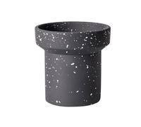 Xuanyingfafafa Pots de Fleurs, Pot de Fleurs cylindrique en Ciment avec Trou Drainage et diffuseur d'eau, idéal for Une Table Travail(Black,S)
