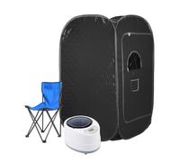 XUANYU 1 000W Sauna Complet du Corps avec Cabine de Vapeur, Générateur de Vapeur, Télécommande, Chaise Pliable, Sauna SPA Portable pour Maison, 80 * 80 * 135 cm Noir